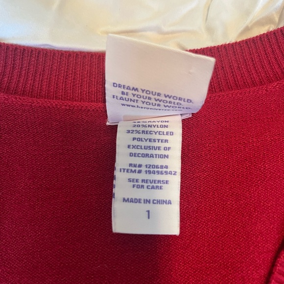 Red Button-Up Mickey Sweater - Picture 2 of 2